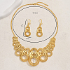 Brass Hollow Round Earrings & Necklaces Sets for Women WK9609-2