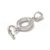 Rack Plating Brass Micro Pave Clear Cubic Zirconia Fold Over Clasps KK-A222-09P-2
