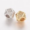 Brass Micro Pave Cubic Zirconia Beads ZIRC-K063-20-1