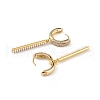 Plastic Imitation Pearl Rectangle Dangle Hoop Earrings EJEW-L234-074G-3