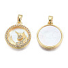 Brass Micro Pave Clear Cubic Zirconia Pendants KK-N233-393-1