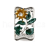 Brass Crystal Rhinestone Rectangle with Flower Multi-Strands Links KK-P306-19P-2