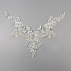 Hand Sewing Flower Pattern Rhinestone Costume Appliques PATC-WH0009-08A-1