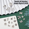   120Pcs 20 Style Tibetan Style Alloy Pendants TIBEP-PH0001-49-2