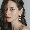 BENECREAT 12Pcs Brass Stud Earrings Finding KK-BC0011-10-5