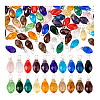 120Pcs 20 Colors Glass Pendant PALLOY-PH01677-7