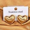 304 Stainless Steel Two Tone Heart Stud Earrings EJEW-M073-09G-1