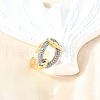 Brass Micro Pave Cubic Zirconia Cuff Rings RJEW-V007-02GP-2