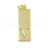 Brass Micro Pave Clear Cubic Zirconia Pendants KK-P266-06G-V-1