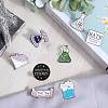 SUNNYCLUE 8Pcs 8 Styles Chemistry Theme Enamel Pins JEWB-SC0001-30-4