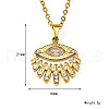 Retro Stainless Steel Clear Cubic Zirconia Eye Pendant Cable Chain Necklaces for Women MU9051-3-1