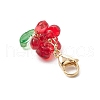 Glass Flower Pendant Decorations HJEW-MZ00206-05-4