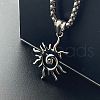 Spiral Sun Flame Pendant Punk Necklace Vintage Stainless Steel Hollow Jewelry RM8476-4