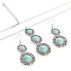 Bohemian Style Alloy & Synthetic Turquoise Pendant Necklaces & Dangle Earrings Sets WG43411-08-2