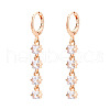 Square Brass Micro Pave Cubic Zirconia Dangle Leverback Earrings EJEW-N058-12G-2