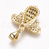 Brass Micro Pave Cubic Zirconia Pendants ZIRC-A009-13A-G01-2