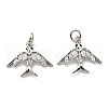Rack Plating Brass Micro Pave Cubic Zirconia Pendants KK-F856-07P-2