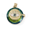 Brass Micro Pave Cubic Zirconia with Glass Pendents KK-Q815-02G-03-1