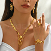 Alloy Moon Tassel Bracelets & Earrings & Necklaces & Rings Set for Bridal Wedding Engagement and Anniversary LA9671-4