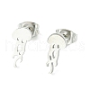 Non-Tarnish Cute Little Animal Theme 304 Stainless Steel Stud Earrings EJEW-B041-04C-P-1