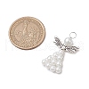Pearlized Glass Pearl Bead Pendants PALLOY-JF03206-05-2