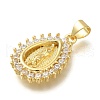 Rack Plating Brass with Cubic Zirconia Pendants KK-Z086-33G-05-2