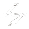 Non-Tarnish 304 Stainless Steel Oval with Hollow 7 Pendant Necklaces NJEW-N055-04P-2
