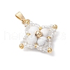 Natural Howlite & Glass Seed Beaded Star Pendants PALLOY-MZ00692-04-3