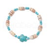 Natural Freshwater Shell Beaded Stretch Bracelets BJEW-JB11804-01-2