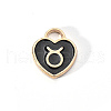 Light Gold Plated Alloy Enamel Pendants ENAM-R055-05B-3