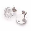 Non-Tarnish 304 Stainless Steel Ear Stud Findings STAS-O119-14C-P-1