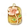 Flower Alloy Enamel Pendants ENAM-K076-07B-G-1