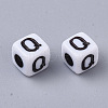White Opaque Acrylic Beads X-MACR-R869-02Q-2