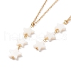 Natural Shell Star Pendant Necklace with 304 Stainless Steel Cable Chain for Women NJEW-C016-01G-1