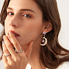 ANATTASOUL 4 Pairs 4 Style Rhinestone Moon & Star Dangle Stud Earrings EJEW-AN0004-45-6