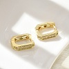 Oval Brass Micro Pave Clear Cubic Zirconia Hoop Earrings EJEW-D311-047G-3