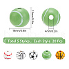 SUNNYCLUE 100Pcs 5 Style Painted Natural Wood European Beads WOOD-SC0001-40-2