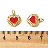 Brass Enamel Charms KK-R229-06G-04-3