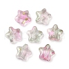 Transparent Spray Painted Glass Beads X1-GLAA-NH0003-01A-1