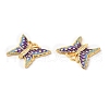 Real 18K Gold Plated 304 Stainless Steel Rhinestone Pendants STAS-A084-24G-04-2