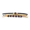 3Pcs 3 Style Seed & Synthetic Blue Goldstone Braided Bead Bracelets Set BJEW-MZ00046-2