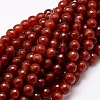 Dyed Natural Agate Faceted Round Beads Strands G-E320B-8mm-08-1