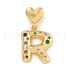 Brass Micro Pave Colorful Cubic Zirconia Pendants KK-P281-01G-R-1
