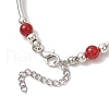 3Pcs Natural Carnelian & Amethyst & White Jade Beaded Braceleys BJEW-JB11665-5