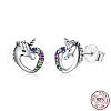 Rhodium Plated 925 Sterling Silver Stud Earrings STER-BB72164-1