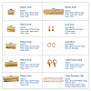 Jewelry Basics Class Kit Gold Lobster Clasp Jump Rings Alloy Drop End Pieces Ribbon Ends Twist Extender Chains Mix 10 Style Lots in In A Box FIND-PH0003-01G-3