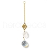 Wire Wrapped Nuggets Natural Quartz Crystal Pendant Decorations HJEW-C008-01A-G-1