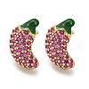 Brass Micro Pave Cubic Zirconia Stud Earrings EJEW-Q015-13G-02-2