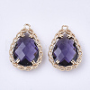 Transparent Glass Pendants GLAA-T007-08B-2