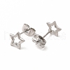 304 Stainless Steel Hollow Out Star Stud Earrings for Women EJEW-C004-05P-2